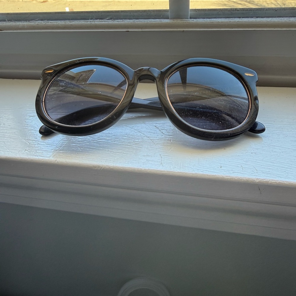 Karen Walker Round Black Sunglasses- Good Condition